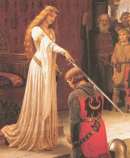 click here to view larger image of The Accolade (Detail) - Edmund Blair-Leighton (chart)