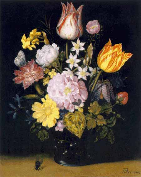 click here to view larger image of Flowers in a Glass Vase - Ambrosius Bosschaert (chart)