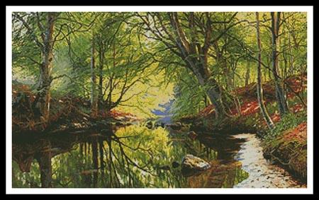 click here to view larger image of Forest Stream Painting (Peder Mork Monsted) (chart)