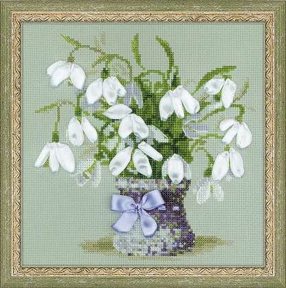 click here to view larger image of Snowdrops (counted cross stitch kit)