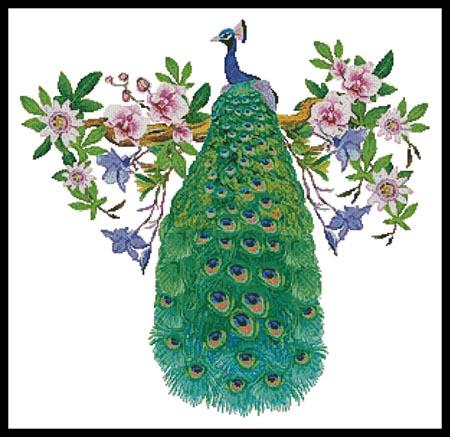 click here to view larger image of Peacock with Passionflower (chart)
