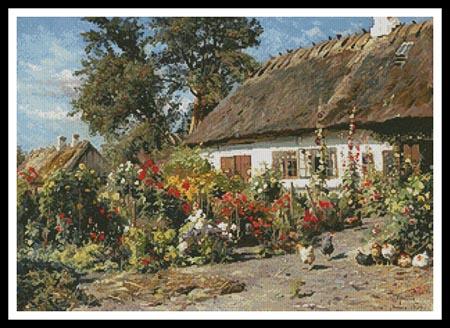 click here to view larger image of Cottage Garden with Chickens, A (Peder Mork) (chart)