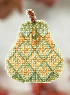 click here to view larger image of Jeweled Pear - Autumn Harvest Series (counted cross stitch kit)