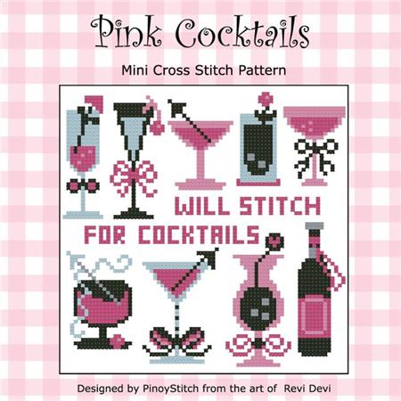 click here to view larger image of Pink Cocktails Will Stitch for Cocktail (chart)