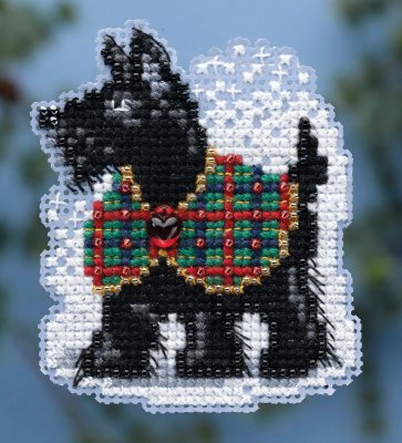 click here to view larger image of Scottie - Seasonal ornament / Pin kit (counted cross stitch kit)
