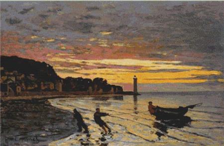 click here to view larger image of Hauling a Boat Ashore, Honfleur (Claude Monet) (chart)