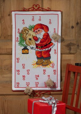 click here to view larger image of Santa Claus with Horse Advent Calendar (counted cross stitch kit)