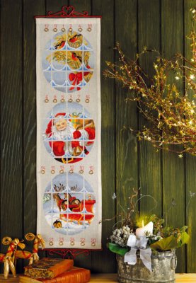 click here to view larger image of Santa Claus Sled Advent Calendar (counted cross stitch kit)