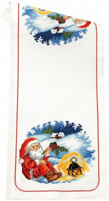 click here to view larger image of Santa with Lantern Table Runner (counted cross stitch kit)