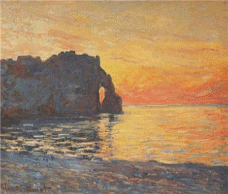click here to view larger image of Etretat, Cliff of d'Aval, Sunset (chart)