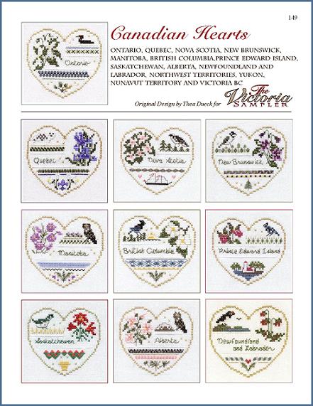 click here to view larger image of Canadian Hearts Sampler (chart)