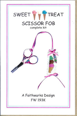 click here to view larger image of Sweet Treat Scissor Fob Kit (counted cross stitch kit)