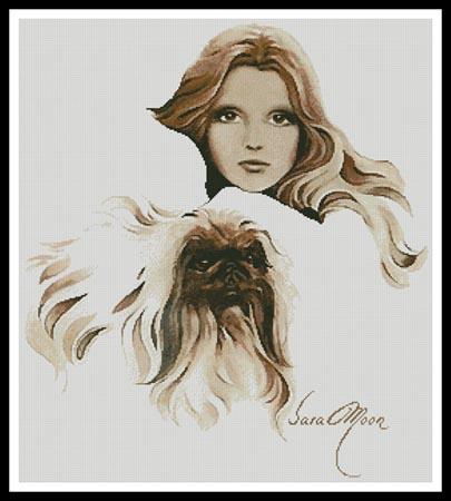 click here to view larger image of Catherine and Pekingese  (Sara Moon) (chart)