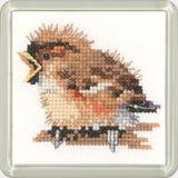 click here to view larger image of Sparrow - Little Friends Coaster Kit (counted cross stitch kit)
