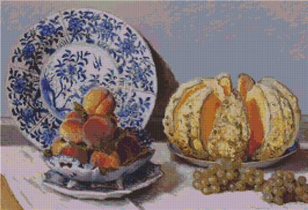 click here to view larger image of Still Life with Melon and Grapes (Claude Monet) (chart)