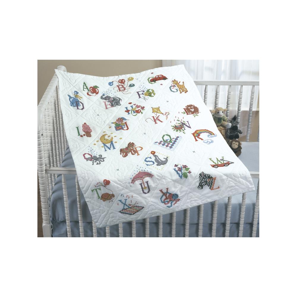 click here to view larger image of Alphabet Dreams - Stamped Cross Stitch  Baby Quilt (stamped cross stitch)