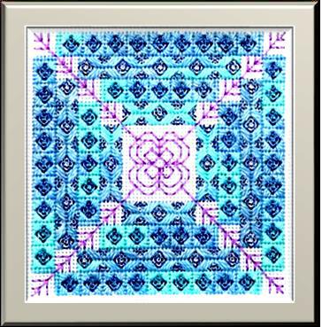 click here to view larger image of Rhapsody in Blue With Blackwork (counted canvas chart)