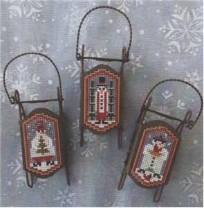 click here to view larger image of Snow Folk  - Sled Ornaments (chart)