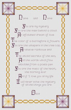 click here to view larger image of Poetic Wedding Memory (chart)
