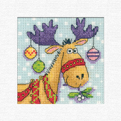 click here to view larger image of Reindeer Christmas Cards Kit by Karen Carter (counted cross stitch kit)