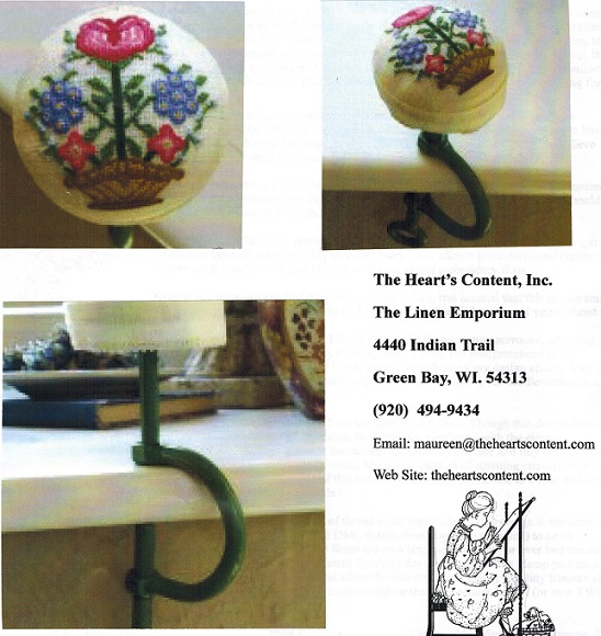 click here to view larger image of Spring Basket Green Sewing Clamp (counted cross stitch kit)