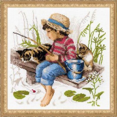 click here to view larger image of Let's Go Fishing (counted cross stitch kit)