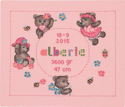 click here to view larger image of Teddybear Alberte (counted cross stitch kit)