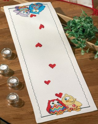 click here to view larger image of Owls Table Runner (counted cross stitch kit)