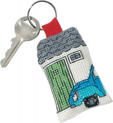 click here to view larger image of Blue VW Keyring (counted cross stitch kit)