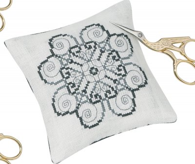 click here to view larger image of Two Spirals Pincushion (counted cross stitch kit)