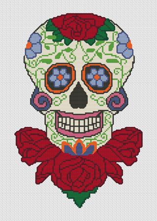 click here to view larger image of Sugar Skull on Roses (chart)