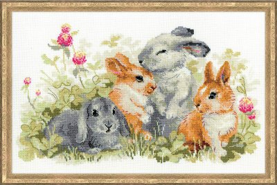 click here to view larger image of Funny Rabbits (counted cross stitch kit)