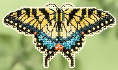 click here to view larger image of Yellow Swallowtail - Spring Bouquet collection (counted cross stitch kit)