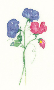 click here to view larger image of Sweet Peas - Sue Hill Flowers (Aida) (counted cross stitch kit)