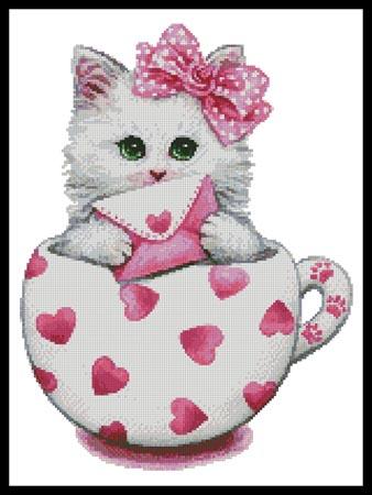 click here to view larger image of Valentine Kitty Cup  (Kayomi Harai) (chart)
