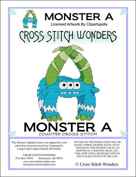 click here to view larger image of Monster Letter A (chart)