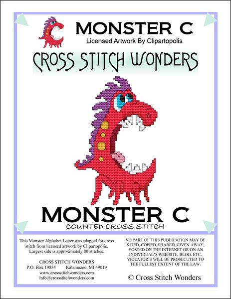 click here to view larger image of Monster Letter C (chart)