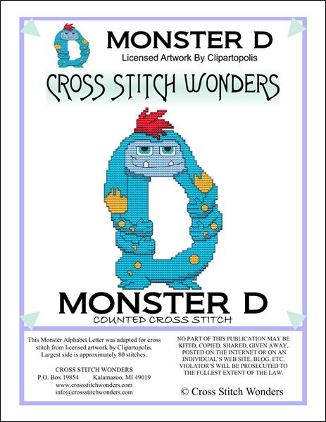 click here to view larger image of Monster Letter D (chart)