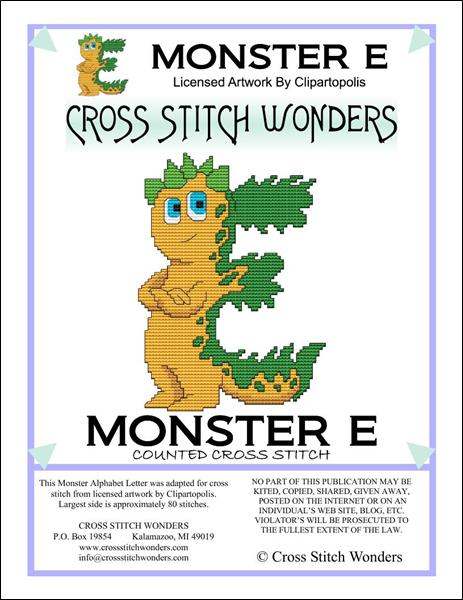 click here to view larger image of Monster Letter E (chart)