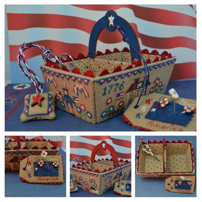 click here to view larger image of Patriotic Days Sewing Basket  ()