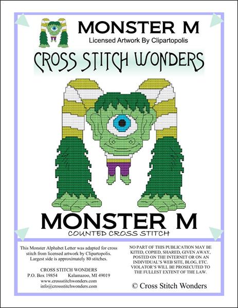click here to view larger image of Monster Letter M (chart)
