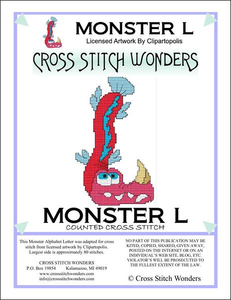 click here to view larger image of Monster Letter L (chart)
