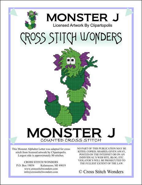 click here to view larger image of Monster Letter J (chart)