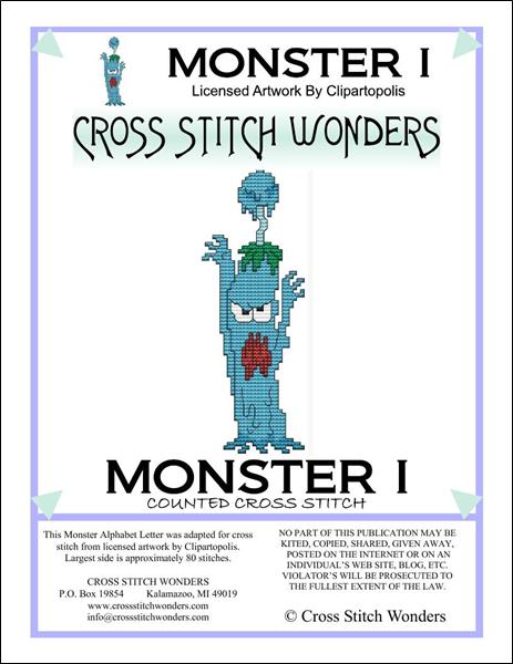 click here to view larger image of Monster Letter i (chart)