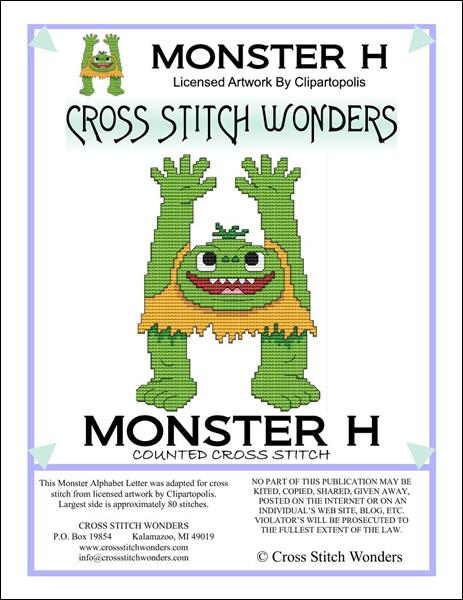 click here to view larger image of Monster Letter H (chart)