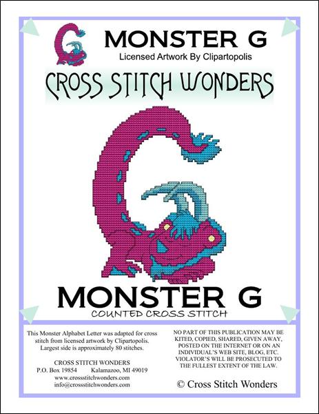 click here to view larger image of Monster Letter G (chart)