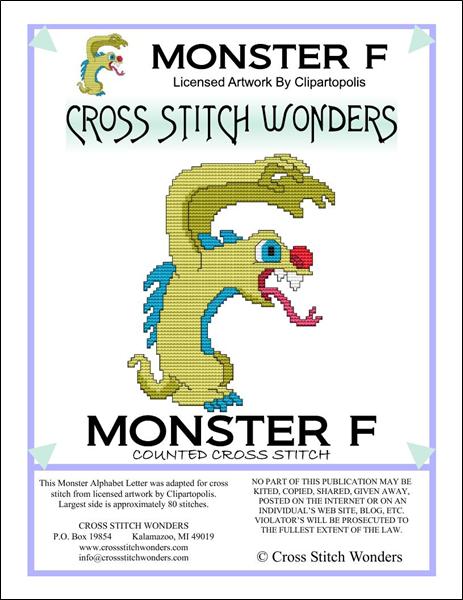 click here to view larger image of Monster Letter F (chart)