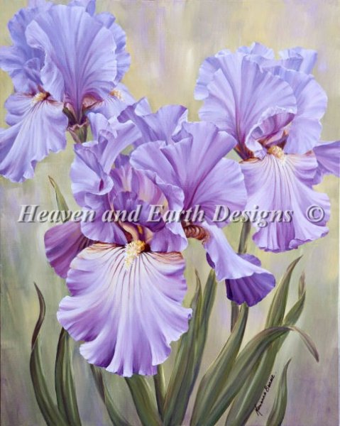 click here to view larger image of Mauve Irises (chart)