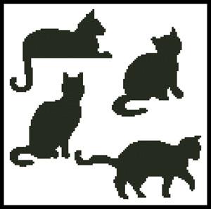 click here to view larger image of Cat Silhouettes  (Joni Prittie) (chart)