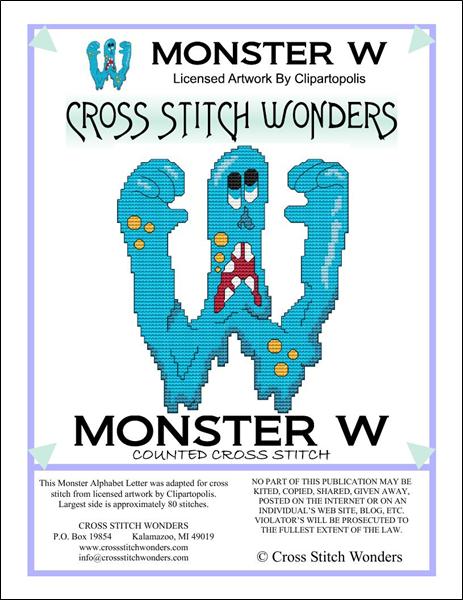 click here to view larger image of Monster Letter W (chart)